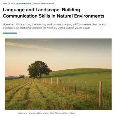 UConn Today article: Language and Landscape: Building communication skills in natural environments